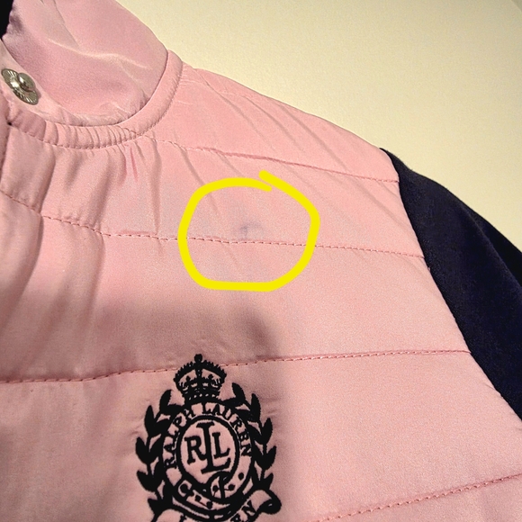 Lauren Ralph Lauren Pink & Black Puffer Jacket + Michael Kors Blouse - sz Small - Picture 6 of 7